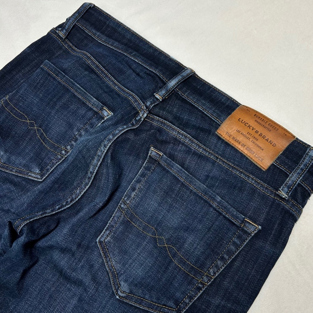 Lucky Brand 110 Skinny Jeans Mens 30x32 Dark Wash Coolmax Tencel Stretch Blue